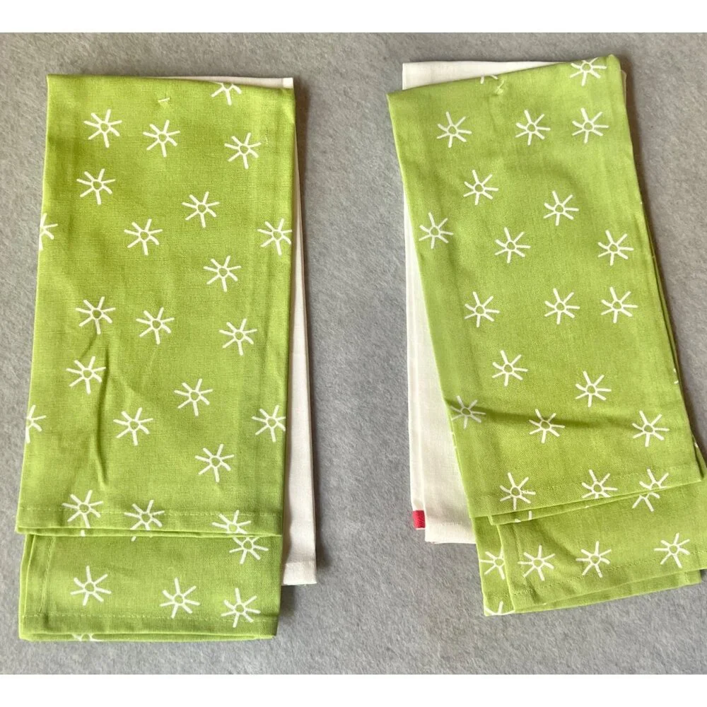 Cypress Set Of 4 Cactus Embroidered Cotton Tea Towels 18x24 & 26x19 Gift NWT